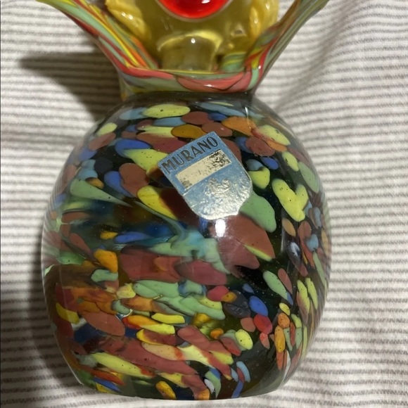 Murano Glass Clown Figurine - 6" Multicolored - Picture 2 of 9